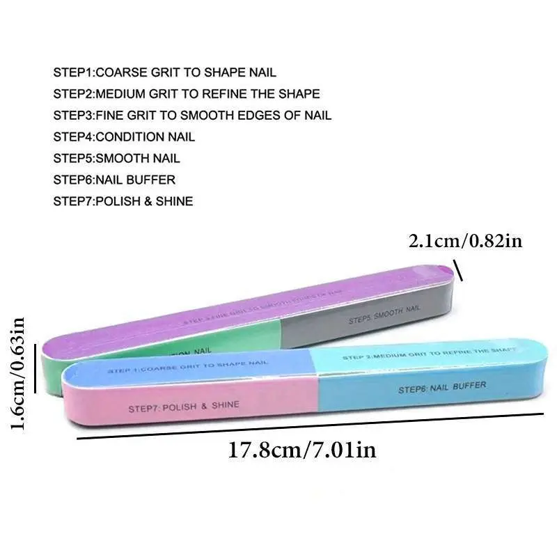 10Pcs/lot Nail Art 100/180 Grit Professional Files Buffer Sponge Block Brush Nail Scissors Kit With Cuticle Nipper Pushers Manic