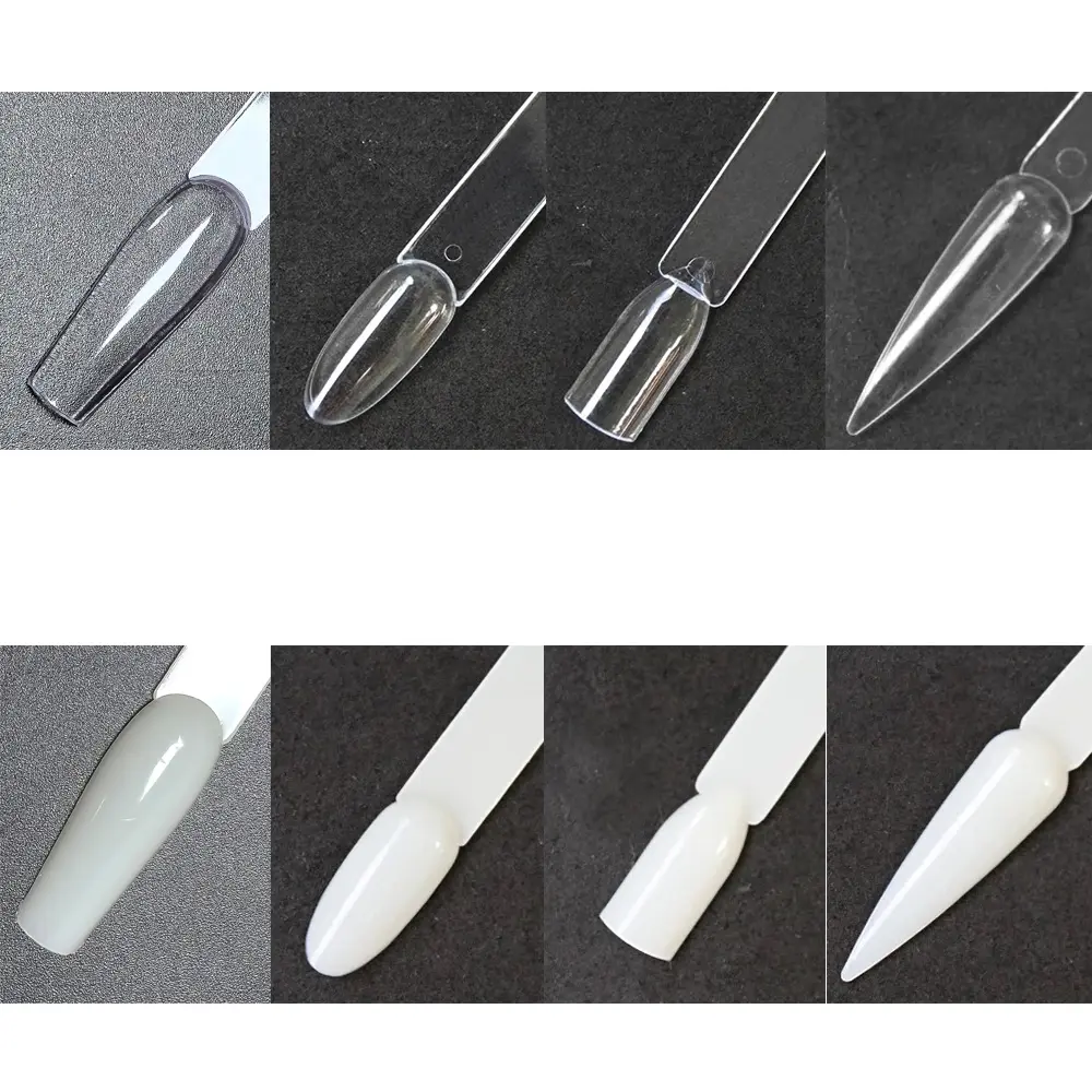 False Nail Tips Clear Natural Black Nail Art Display Acrylic Fan Swatch Gel Nail Polish Showing Shelf DIY Practice Manicure Tool