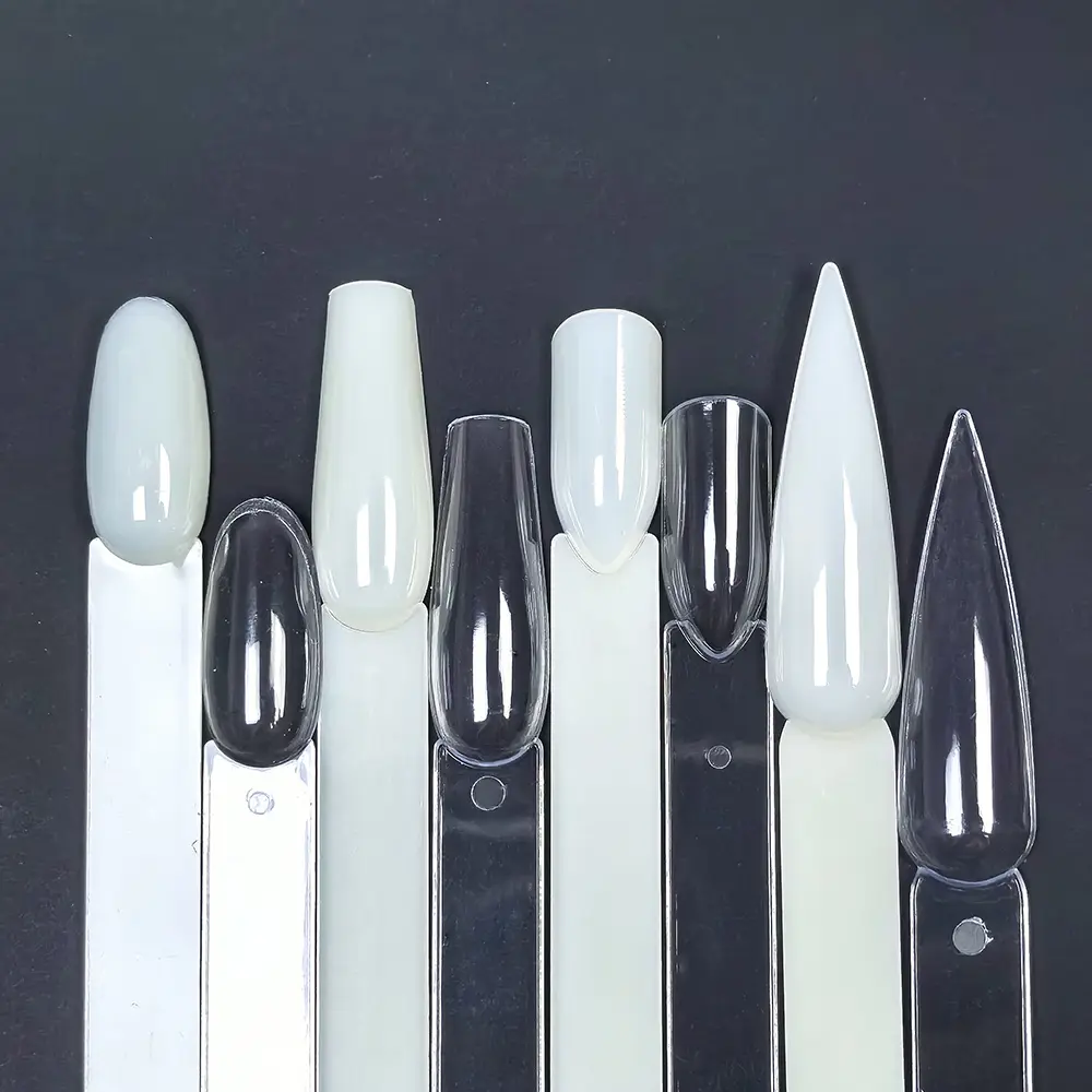 False Nail Tips Clear Natural Black Nail Art Display Acrylic Fan Swatch Gel Nail Polish Showing Shelf DIY Practice Manicure Tool