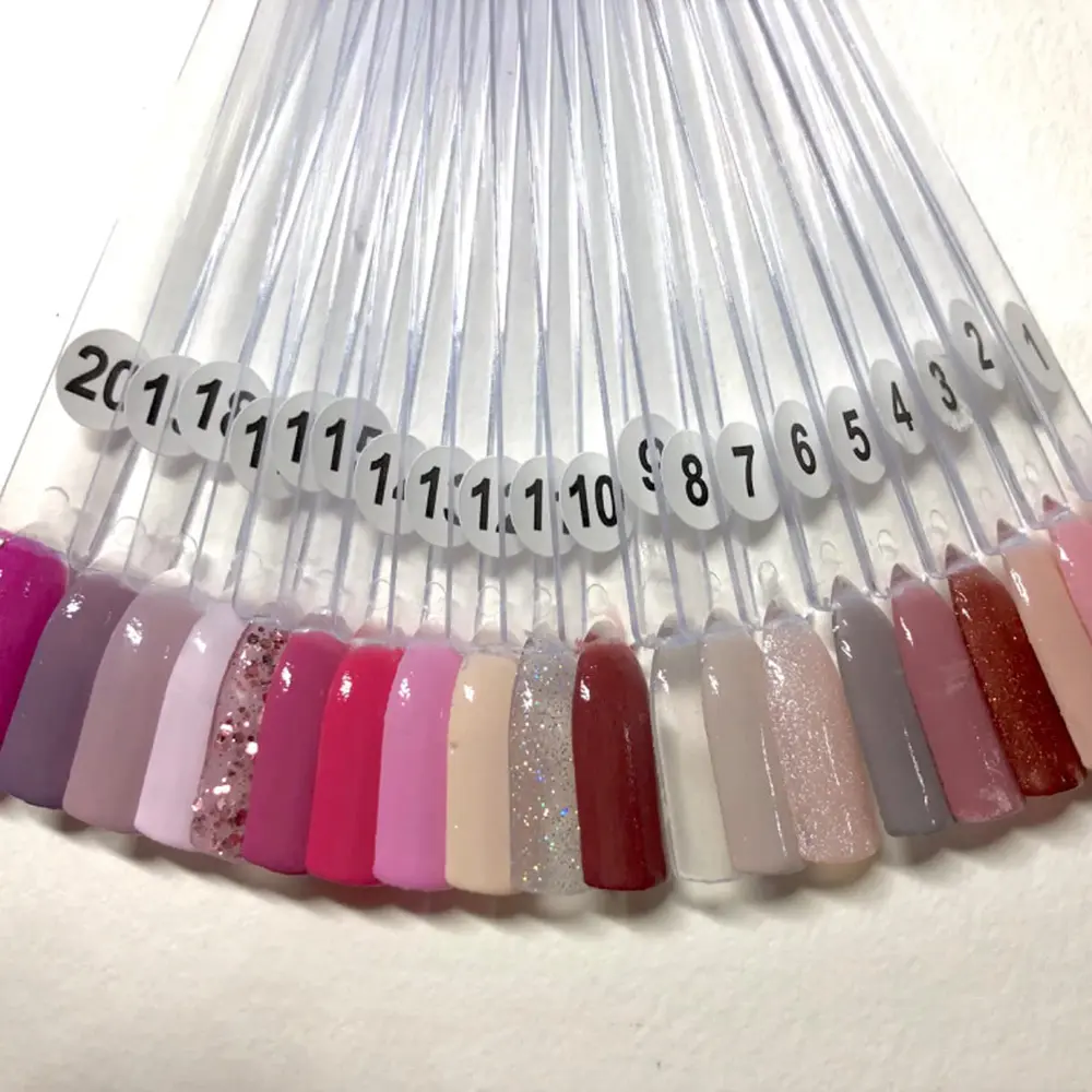 False Nail Tips Clear Natural Black Nail Art Display Acrylic Fan Swatch Gel Nail Polish Showing Shelf DIY Practice Manicure Tool