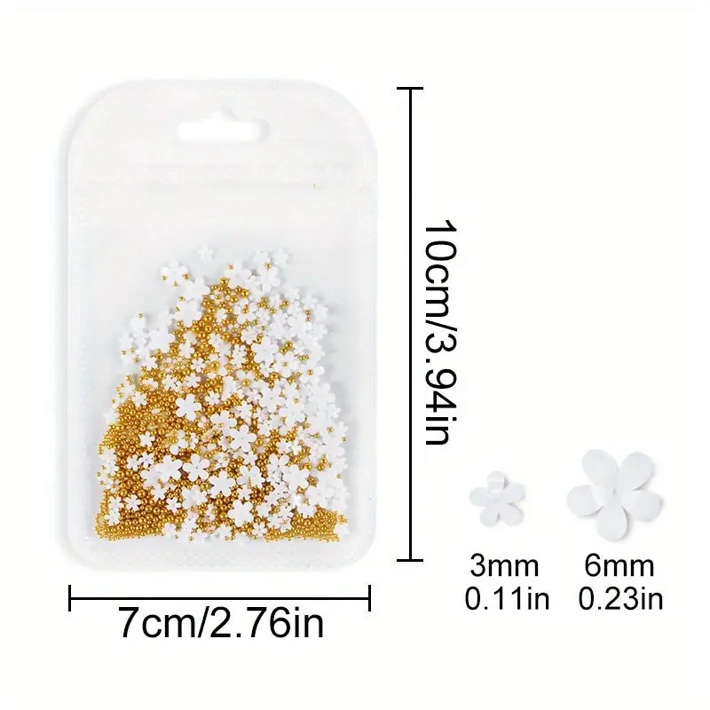 200PCS Resin Flower Nail Art Accessories Five-Petal Flower Rhinestones Nails Charms Decorations Manicure DIY Nail Crafts