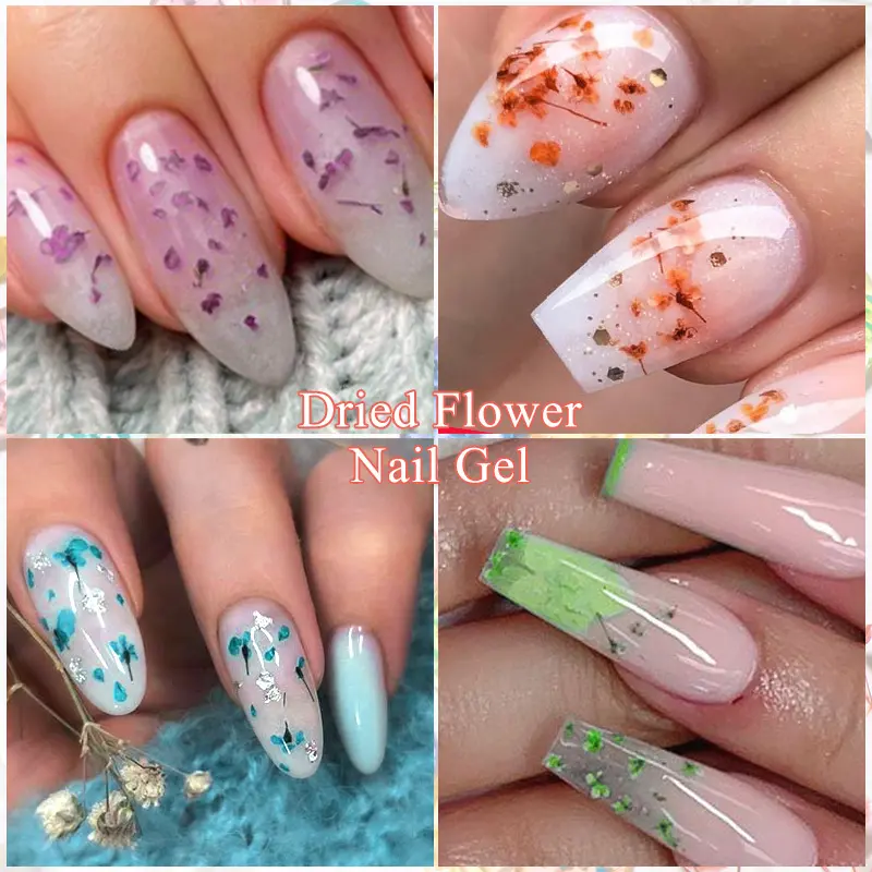 Mtssii Dried Flower Gel Nail Polish Natural Flower Fairy Series Semi Permanent Soak Off UV Nail Gel Painting Nail Art Varnishes