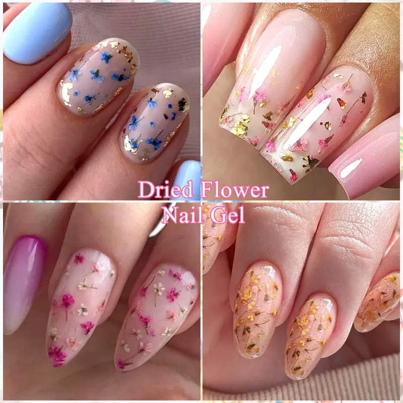 Mtssii Dried Flower Gel Nail Polish Natural Flower Fairy Series Semi Permanent Soak Off UV Nail Gel Painting Nail Art Varnishes