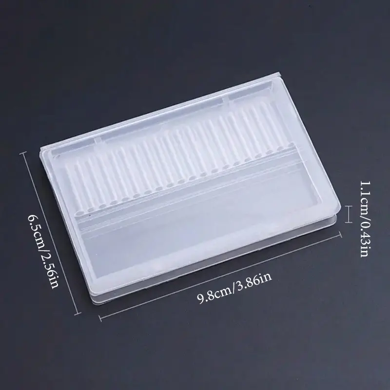 20 Holes Nail Drill Bits Storage Box Nail Grinding Head Holder Stand Display Cleanser Dustproof Cutter Manicure Organizer Stand
