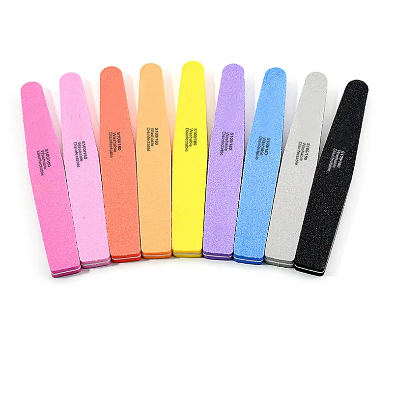 10pcs/lot Rhombus Halfmoon Double Side Nail files buffer 100/180 Polishing Grinding Manicure Pedicure Nail Buffers File Tools