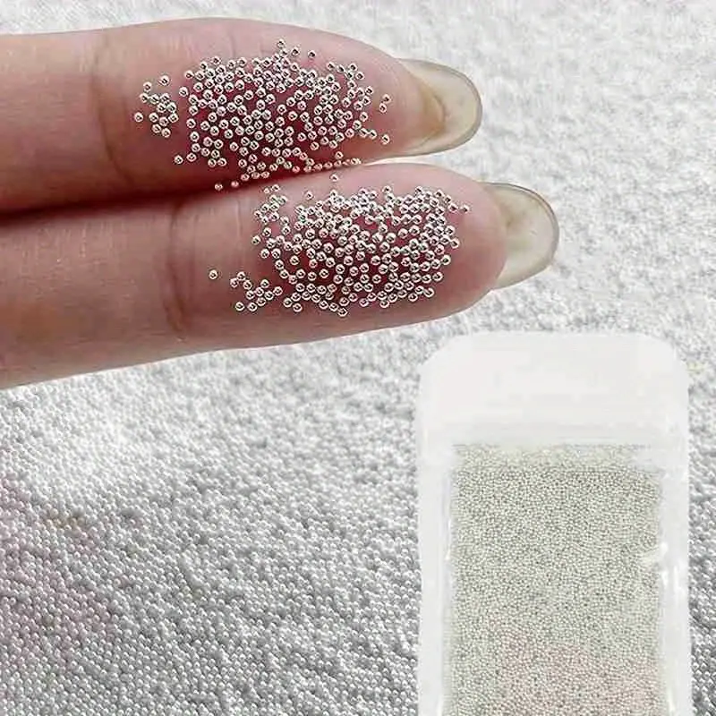 5000PCS 0.8mm Nail Art Caviar Bead Glitter Rhinestone for Micro Steel Ball 3D Decorations UV Gel Acrylic Tips Manicure A