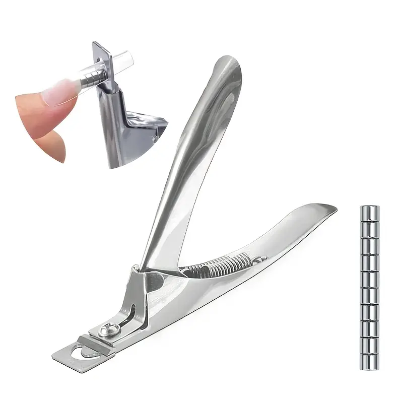 Acrylic Nail Clippers with 15Pcs Magnets Nail Clippers Cutters for Long Acrylic Gel Nails Tips Adjustable Stainless