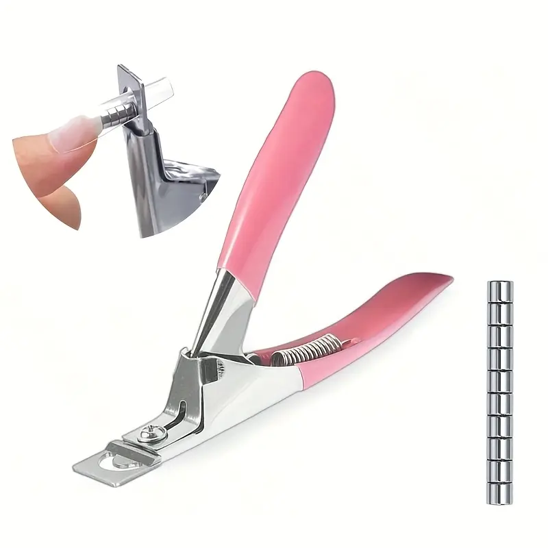 Acrylic Nail Clippers with 15Pcs Magnets Nail Clippers Cutters for Long Acrylic Gel Nails Tips Adjustable Stainless