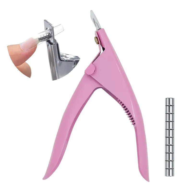 Acrylic Nail Clippers with 15Pcs Magnets Nail Clippers Cutters for Long Acrylic Gel Nails Tips Adjustable Stainless