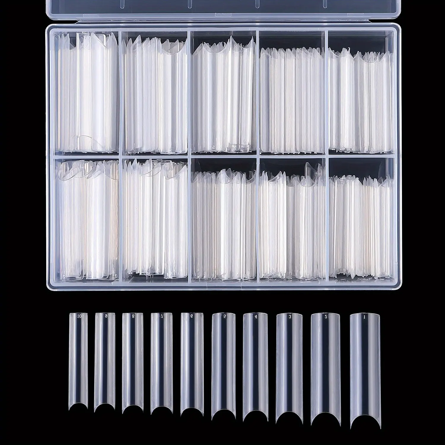 100,120,200,240pcs XXL Extra Long Nail Tips Half Cover Clear Fake Nails Press On Acrylic Salon Supply False Nails