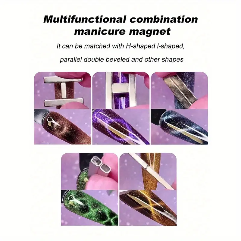 Nail Art 4pcs Magnetic Pen 3D Cat Eye Painting Nails Art Design Dual-Ended Magnet Wand Gel Polish Magic for Manicure DIY&Salon