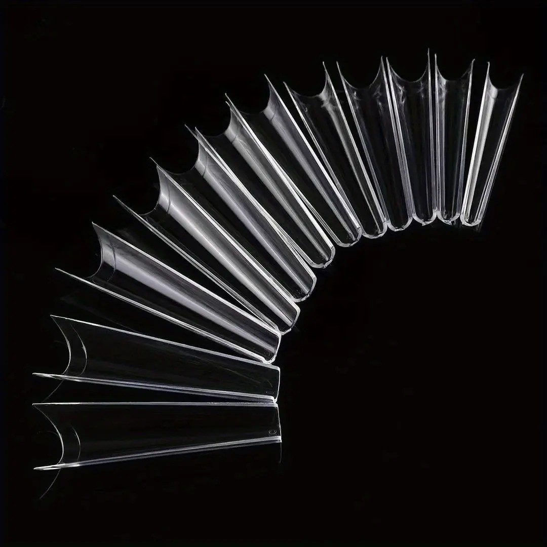 100,120,200,240pcs XXL Extra Long Nail Tips Half Cover Clear Fake Nails Press On Acrylic Salon Supply False Nails