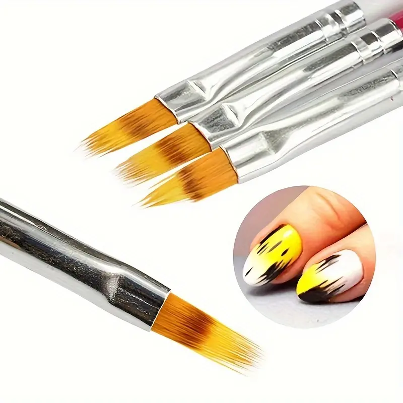 Soft Gradient Nail Brush Drawing Painting Nylon Hair DIY Gradient UV Gel Gradient Bloom Wood Handle Nylon Hair