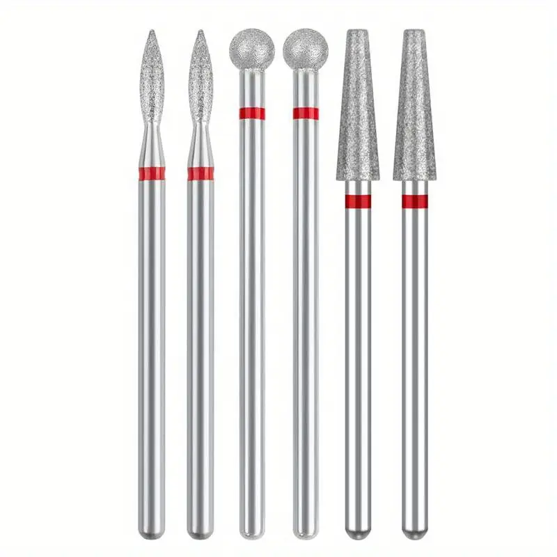 6Pcs Diamond Nail Drill Bit Set Milling Cutter for Manicure Cuticle Bits Electric Files Dead Skin Remove Tolls Accessories
