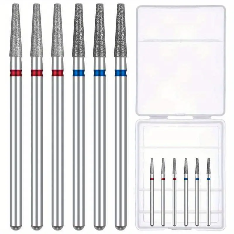6Pcs Diamond Nail Drill Bit Set Milling Cutter for Manicure Cuticle Bits Electric Files Dead Skin Remove Tolls Accessories