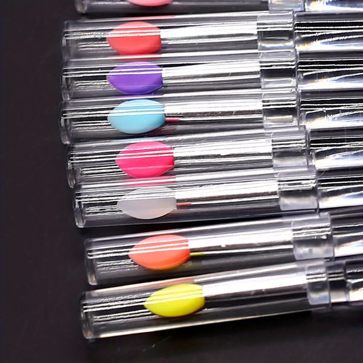 5pcs Multifunctional Nail Art Transparent Silicone Brush, Nail art Silicone Stick, Mirror Glitter Powder Chrome Pigment
