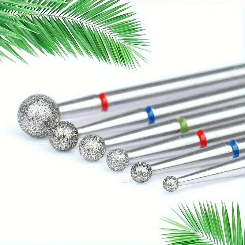 Kit-6 Professional Diamond Nail Drill Bit Set, Unscented Rotary Burrs for Electric Nail Drill Machine Manicure Pedicure Tools,
