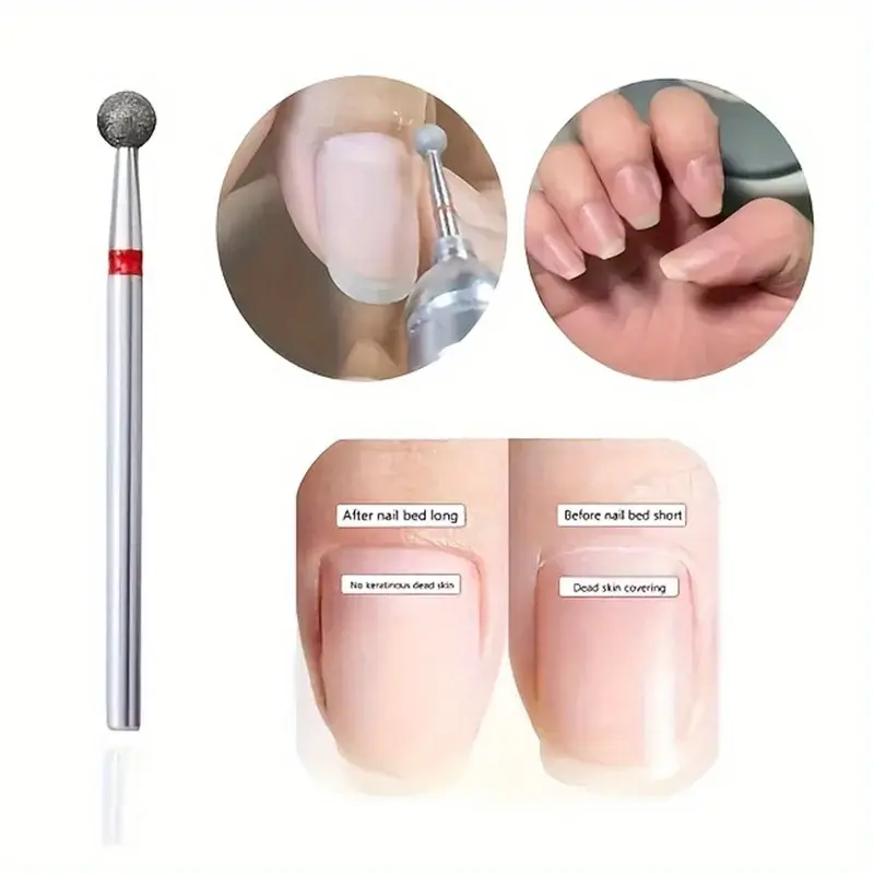 Kit-6 Professional Diamond Nail Drill Bit Set, Unscented Rotary Burrs for Electric Nail Drill Machine Manicure Pedicure Tools,