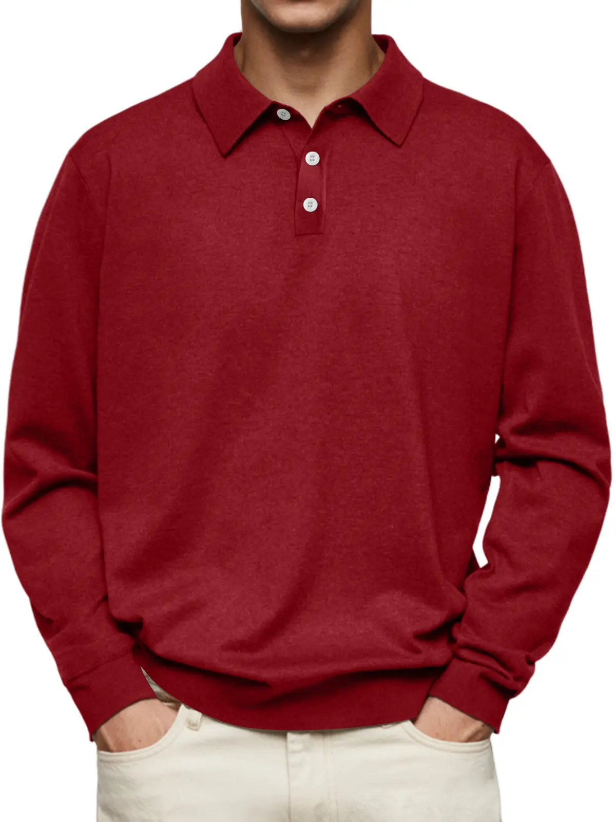 2025 Men's T-shirt Lapel POLO Long Sleeve Button Top Business Fashion Brown Pullover for Male