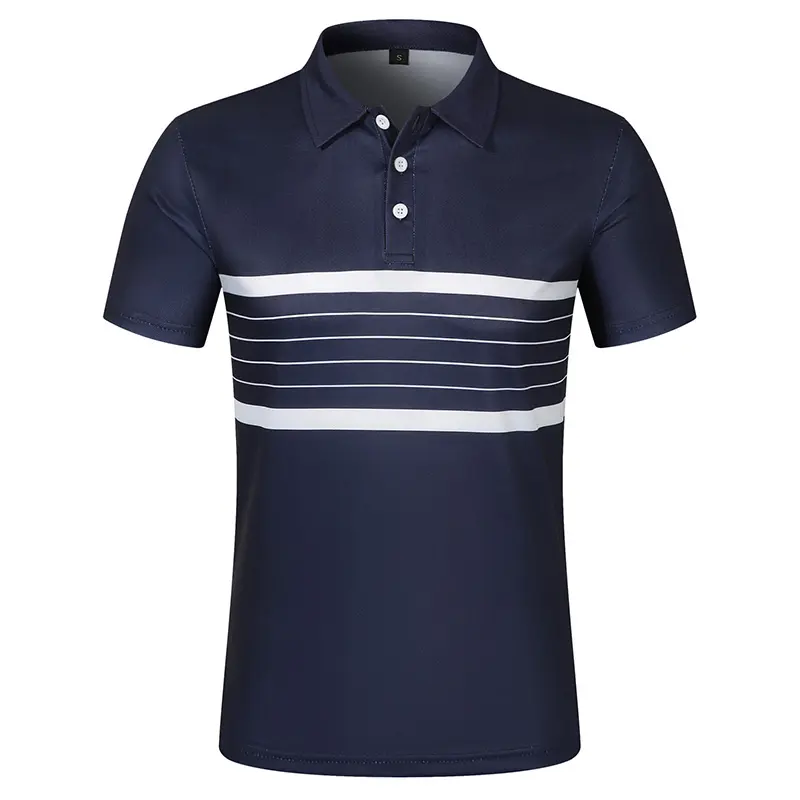 Logo Print Men Clothes Summer Button Lapel Polo Shirt Men Short Sleeve Casual Golf Polo Shirt 3D striped printing