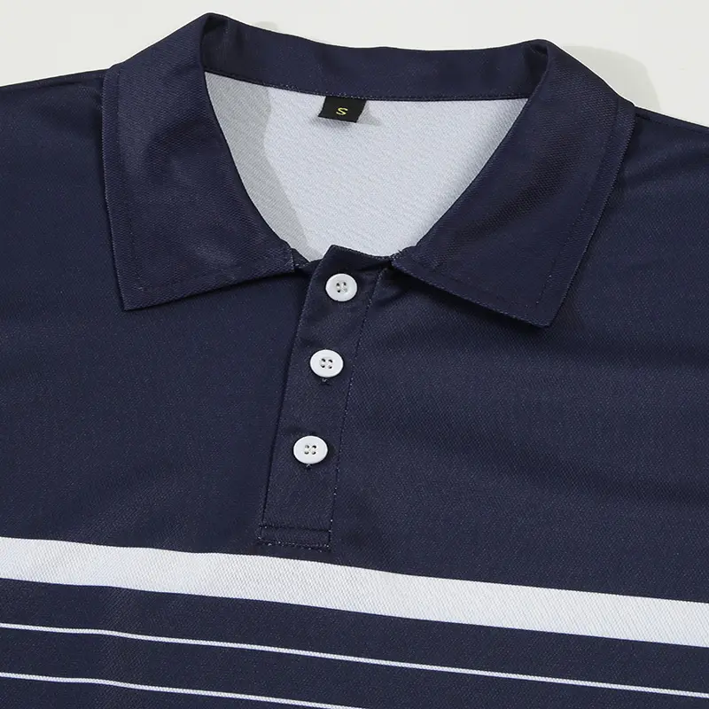 Logo Print Men Clothes Summer Button Lapel Polo Shirt Men Short Sleeve Casual Golf Polo Shirt 3D striped printing
