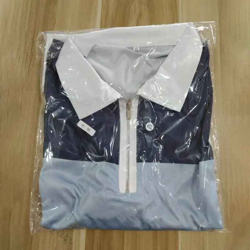 Spring Autumn New Men Clothes Long Sleeve Zipper Stripe Polo Shirt Men Sport Quick Drying Polyester Turn-down Collar Polo Shirt