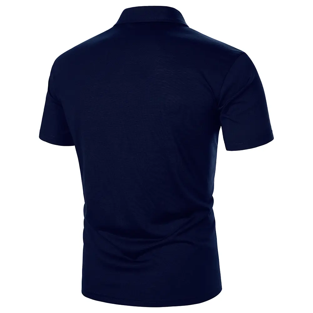 Men Short Sleeve Polo Shirt Two-Color Splicing Stripe Pocket Design Tops Streetwear Casual Fashion Contrast Color Men Polo Shirt