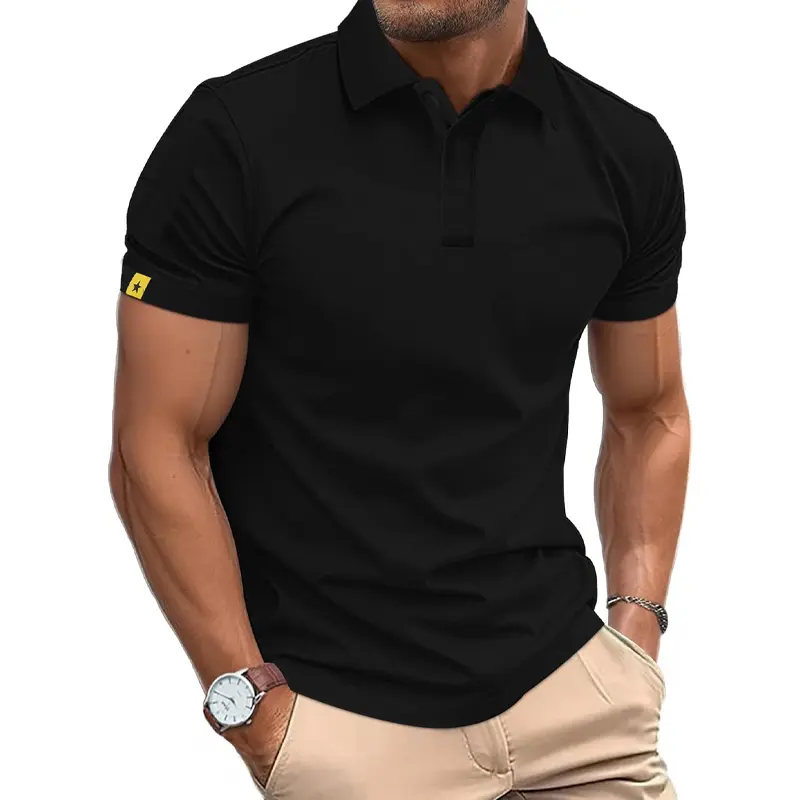 Summer Polo Shirt Men's Short Sleeve Sport T Shirt Casual Business Lightweight Button Streetwear Breathable Tops