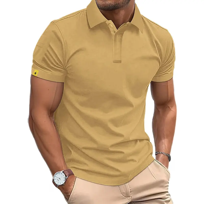 Summer Polo Shirt Men's Short Sleeve Sport T Shirt Casual Business Lightweight Button Streetwear Breathable Tops