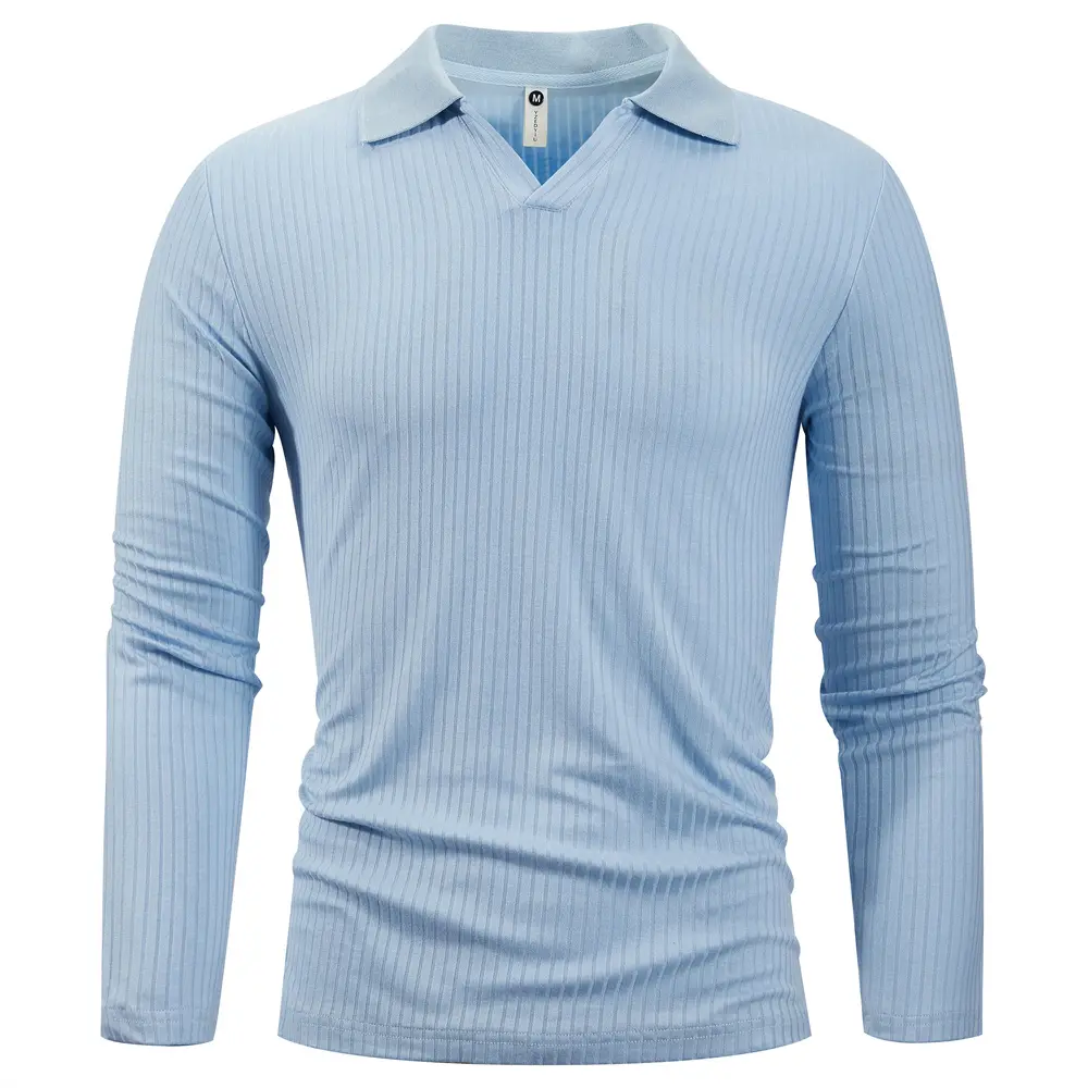 King Billion Cotton Long Sleeve T-Shirts Men T-shirt High Quality Slim V-neck Stripe Shirt Autumn Winter Male Top Tees Male