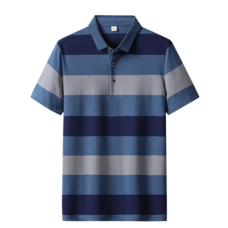 Men'S Classic Striped Polo Shirt 95% Cotton Short Sleeve 2025 Summer Plus Oversize 4XL