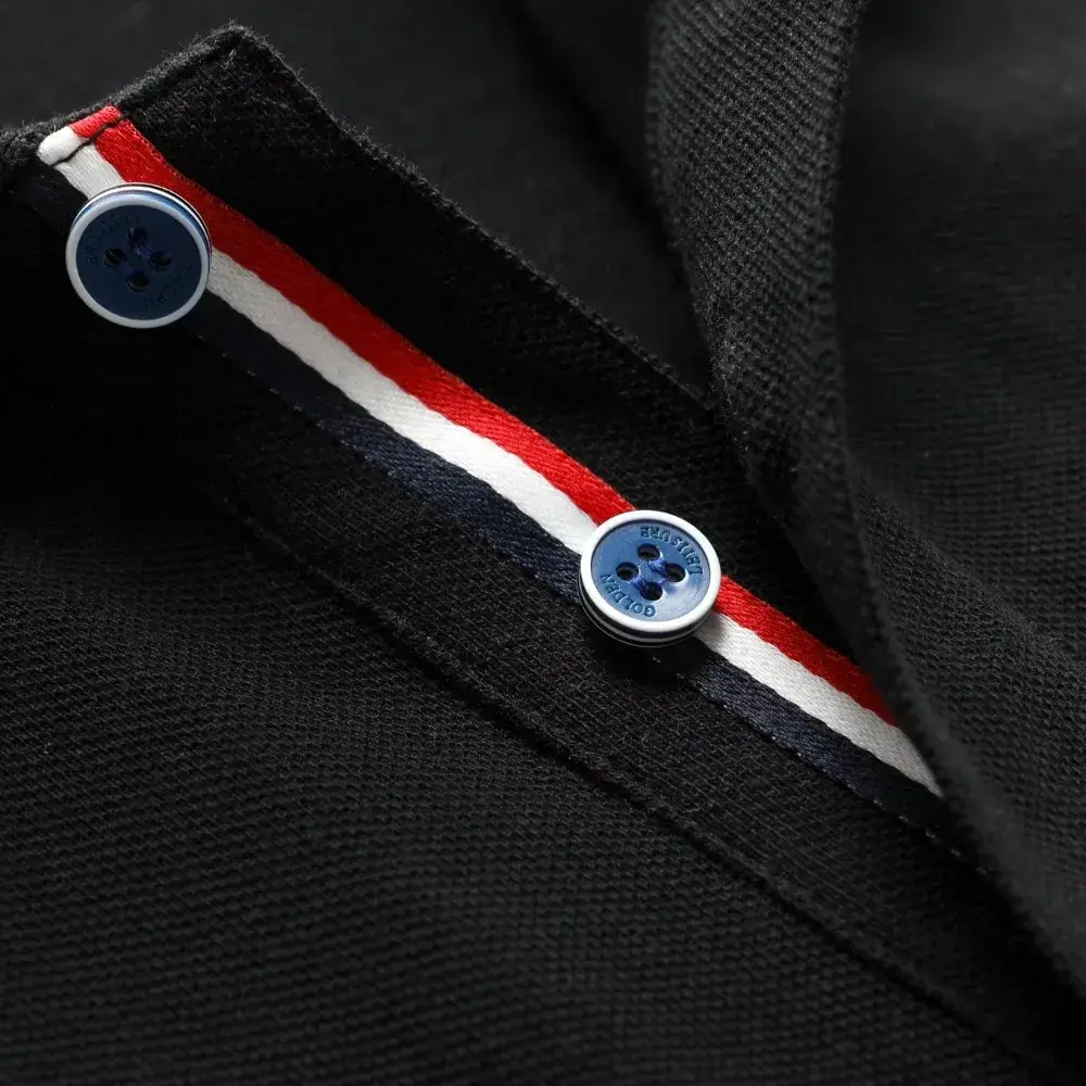 100% Cotton Quality Polo Logo Personalization Men Women Short Sleeve Shirts Striped Lapel Golf Tees Summer Top Shirt Custom