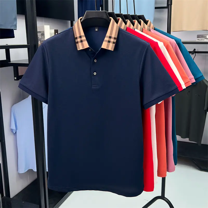 High quality striped lapel short sleeve T-shirt men's summer comfort fashion trend loose casual new breathable luxury polo shirt