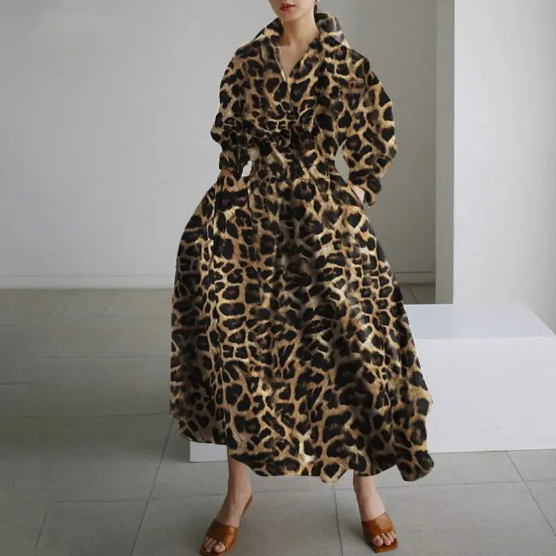 Elegant Women Spring Sundress Lapel Neck Long Sleeve Black Dress 2025 Solid Long Shirt Dress OL Vestidos Robe Femme Streetwear