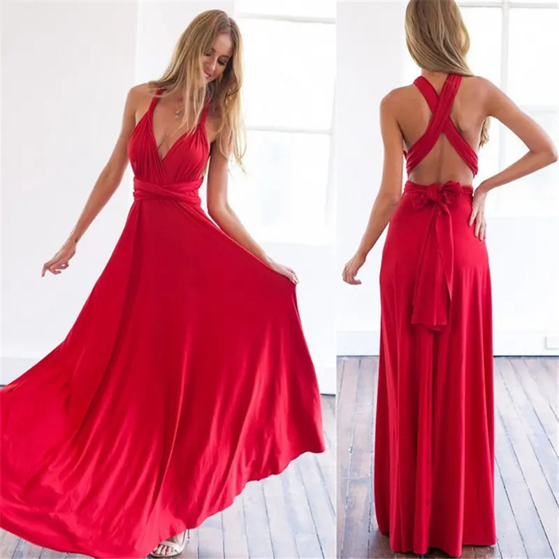 DIY Sexy Women Multiway Wrap Convertible Boho Maxi Club Dress Bandage Long Dress Party Bridesmaids Infinity Robe Longue Femme