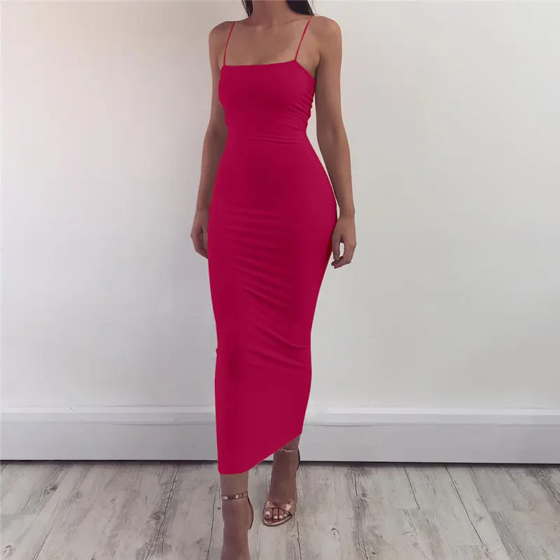 Spaghetti Strap Backless Sexy Long Dress Party Off Shoulder Strapless Summer Maxi Dress Black Bodycon Dress Women vestido robe