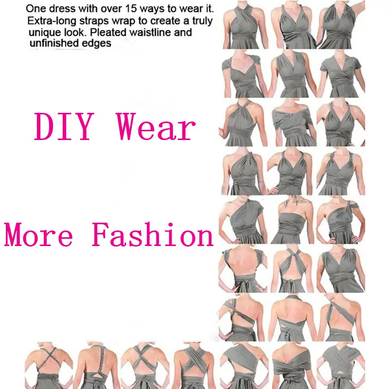 DIY Sexy Women Multiway Wrap Convertible Boho Maxi Club Dress Bandage Long Dress Party Bridesmaids Infinity Robe Longue Femme
