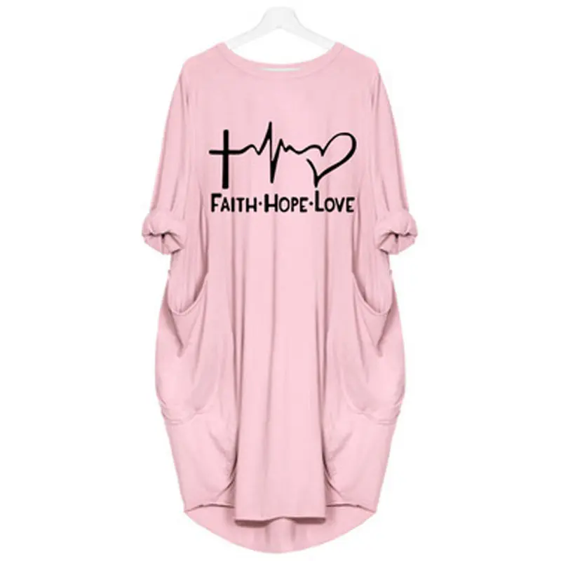 Women's Loose  Long Sleeved Summer Plus Size Dress Autumn  Winter  Joke T-shirt Summer O Neck Short Sleeve Graphic T Shirts