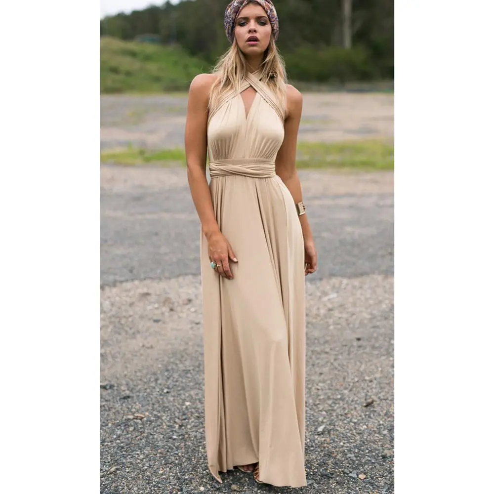 Sexy Women Multiway Wrap Convertible Boho Maxi Club Red Bandage Long Dress Party Bridesmaid Infinity Robe Longue Femme