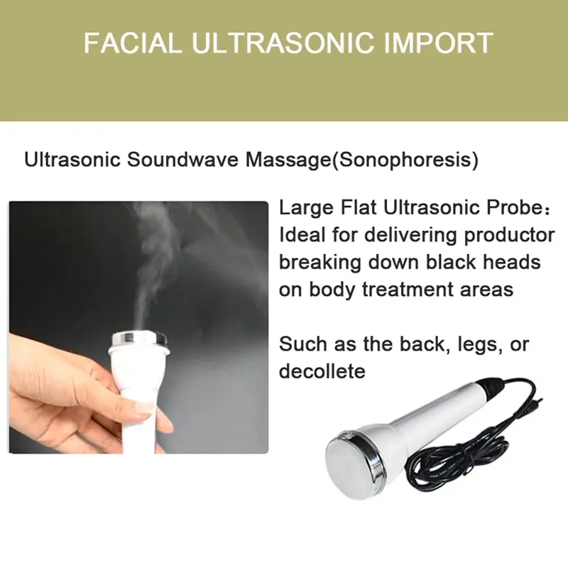 New Ultrasonic Facial Massager High Frequency Face Lifting Tightens Face and Eye Massage Beauty Device Skin Machine With 2 Probe