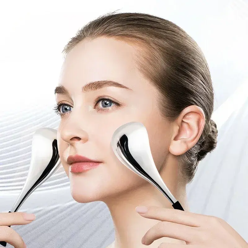 Ice Globes Facial Massage Spoon Stainless Steel Ice Wave Massage Ball Face Beauty Cryo Sticks Cooling SPA Skin Massage Tools