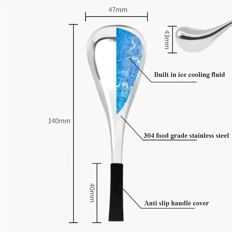 Ice Globes Facial Massage Spoon Stainless Steel Ice Wave Massage Ball Face Beauty Cryo Sticks Cooling SPA Skin Massage Tools