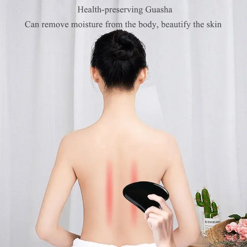 1Pcs Obsidian Jade Roller Gua Sha Natural Jade Scraper Black Gouache Guasha Yoni Egg Massagers For Face Lift Spa Anti-Aging Tool