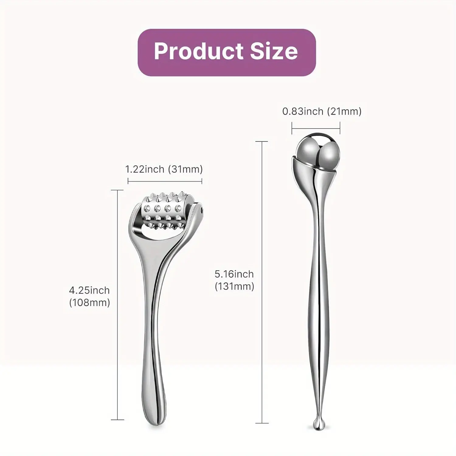 Stainless Steel Eye Massager & Face Rollers Face Massager Tool For Puffiness Eye Bags Ideal For Daily Facial Care Body Massager