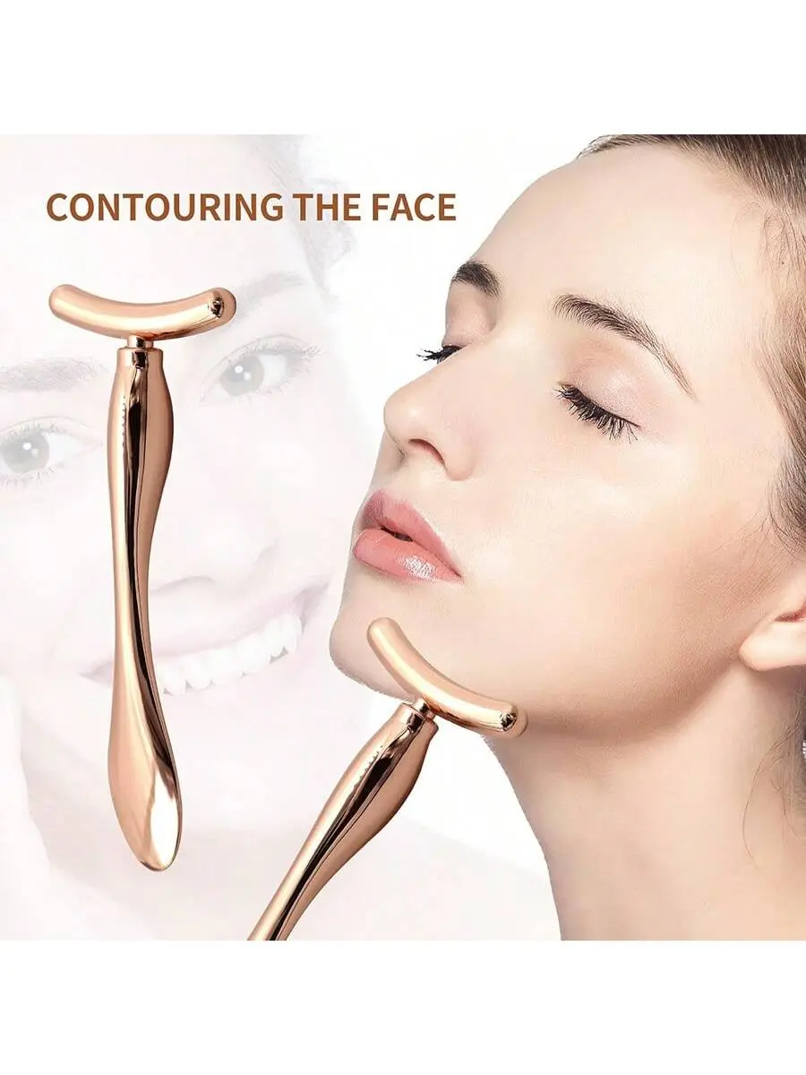 2Pcs Face & Eye Massager Set Facial Firming Eliminate Eye Bags Metal Massage Wand Eye Cream Applicator Women Skin Care Tools