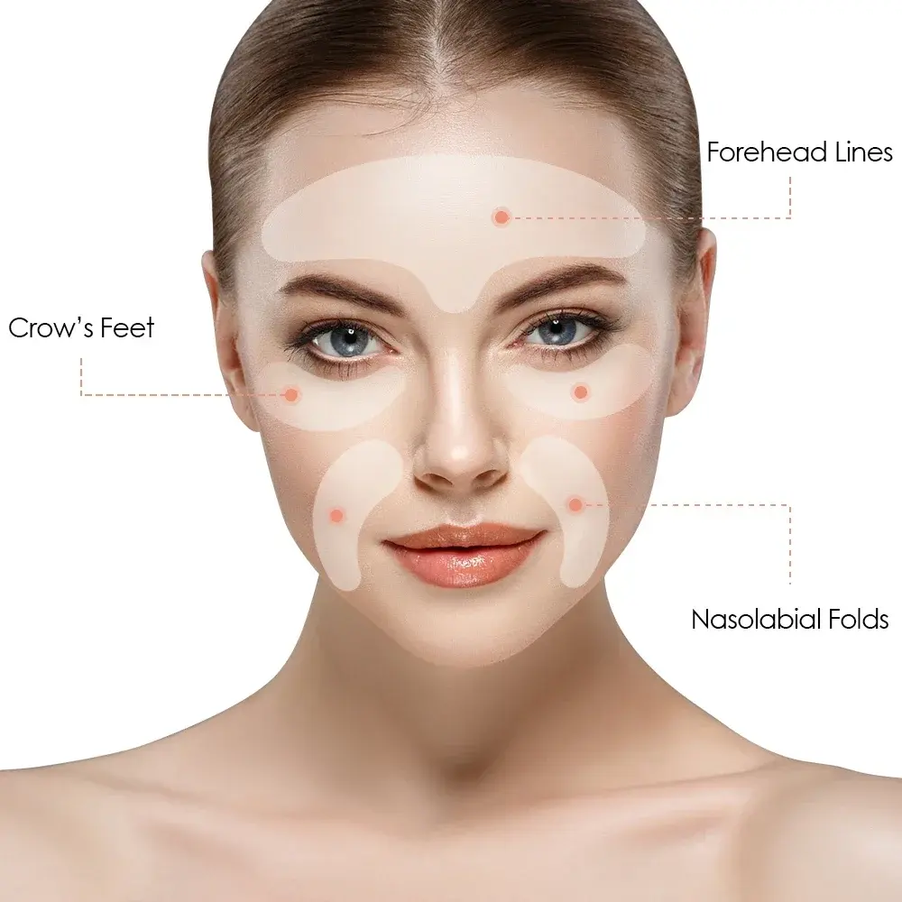 5Pcs Face Forehead Neck Eye Anti Wrinkle Aging Care Sticker Pad Patch Reusable Anti Wrinkle Silicone Patches Skin Lifting Tool