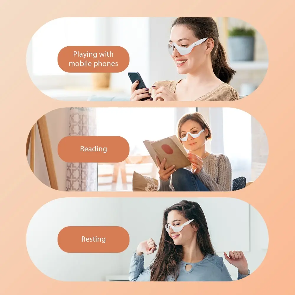 Undereye Eye Massager Glasses Dark Circles Eye Bag Remover Reduce Puffiness Wrinkles Essence Introducer Eye Beauty Device