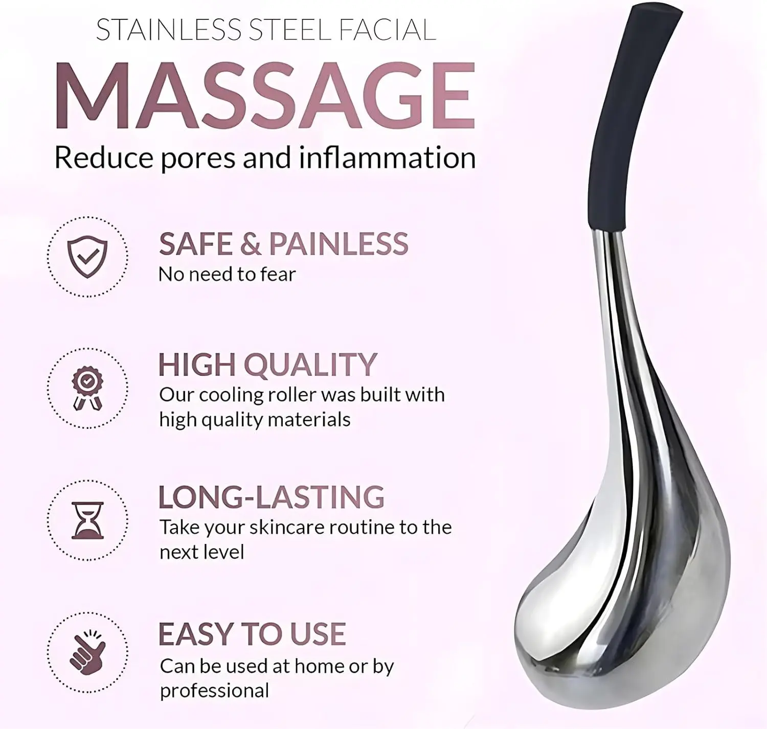 Ice Globes Facial Skin Care Tool for Face and Eyes Stainless Steel Beauty Cryo Sticks for Women Cooling Spa Globes Cold Roller