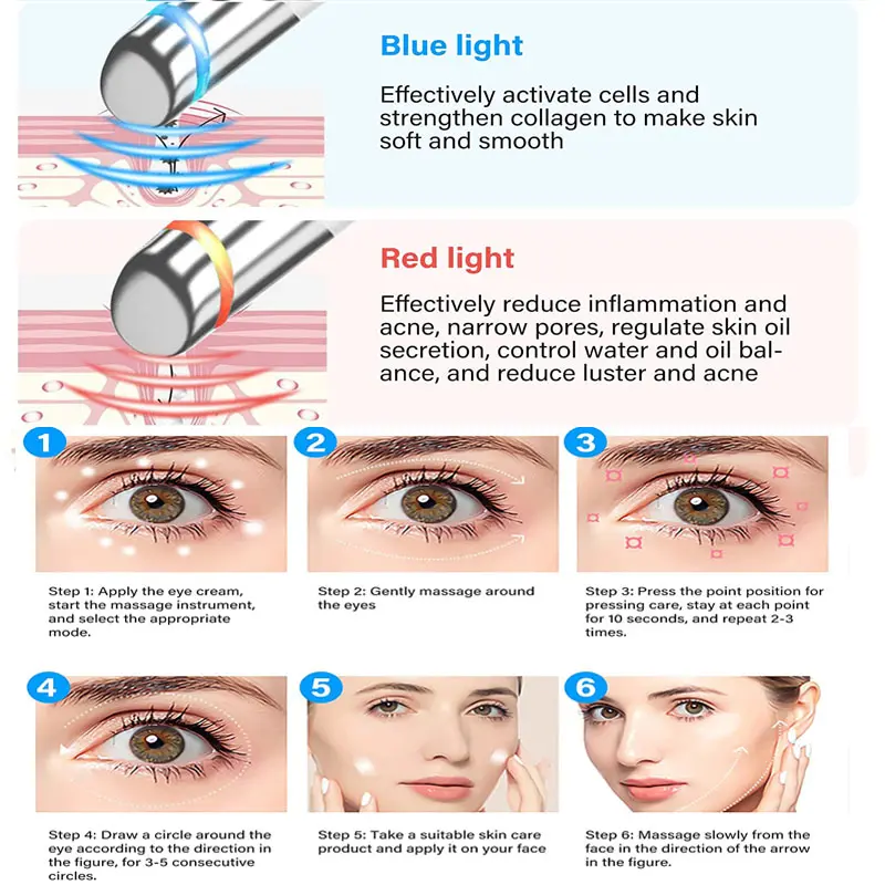 Electric Facial Massager Micro Vibration Eye Beauty Instrument For Relax Eye Dark Circles Eye Bags Wrinkles Puffiness