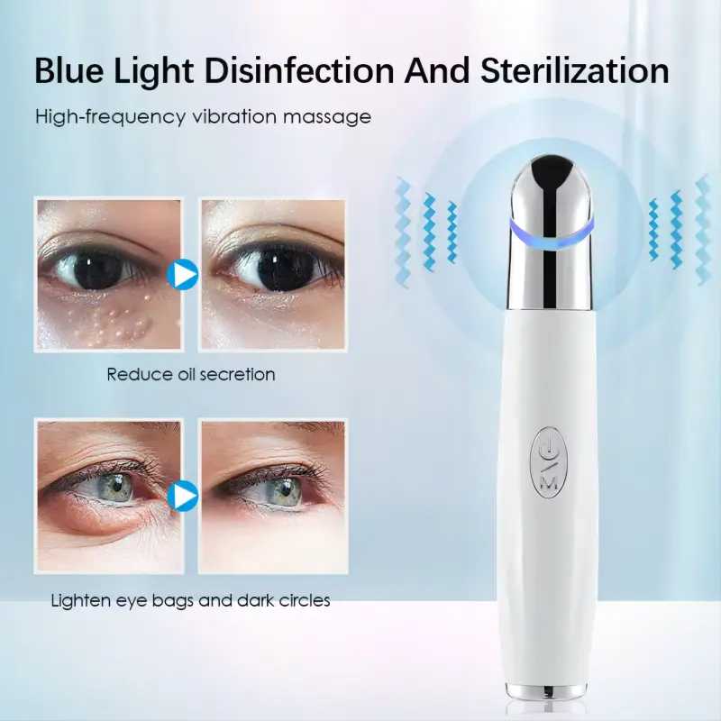 5 In 1 Eye Beauty Device Facial Massager Led Red Light Therapy Wand for Relax Eye Dark Circles Eye Bags Puffiness Skincare Tool